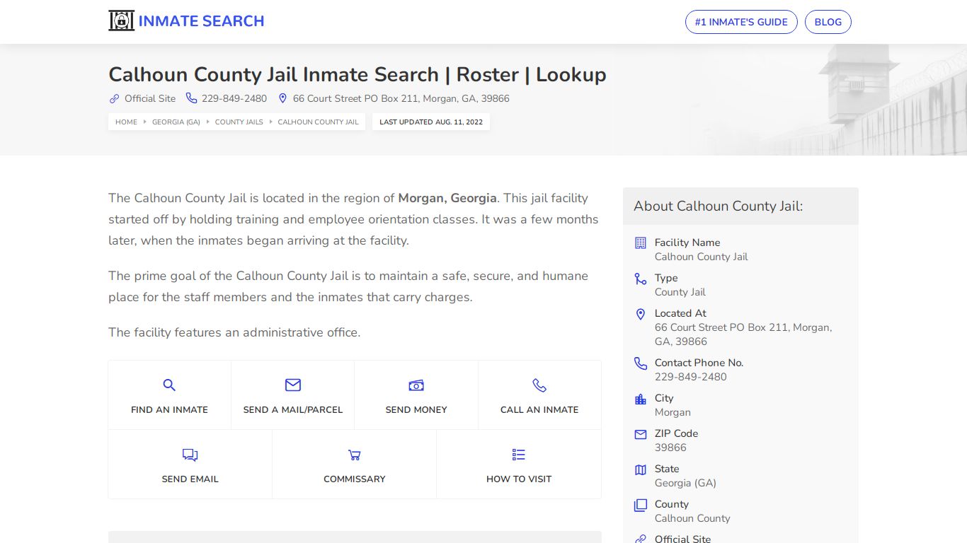 Calhoun County Jail Inmate Search | Roster | Lookup